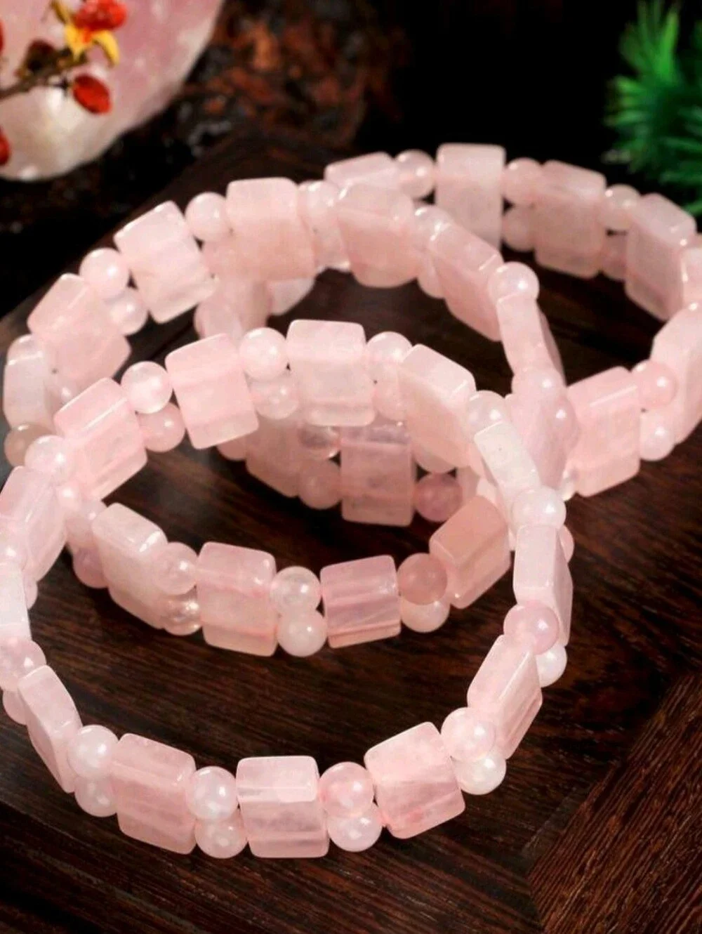 🩷🩷NEW🩷🩷 PRETTY!! Natural Stone ROSE QTZ Stretch Bracelet